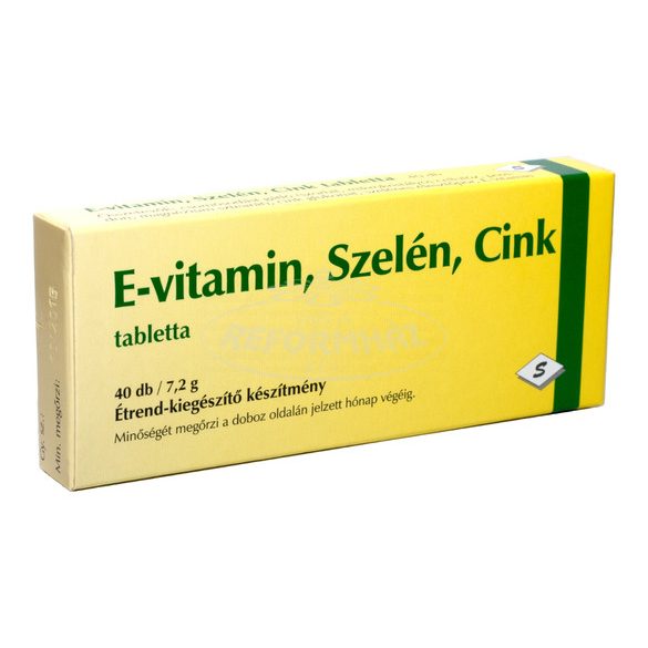 Selenium E-vitamin szelén cink tabletta 40x