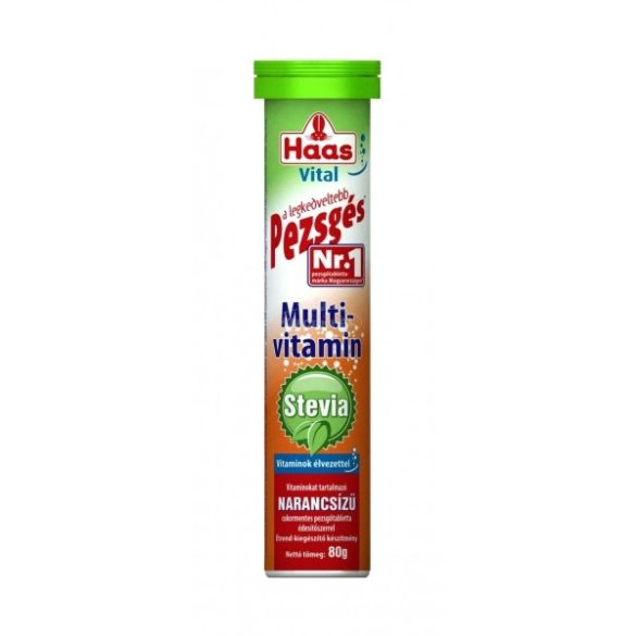 Haas pezsgőtabletta Multivitaminos narancs steviával 20x