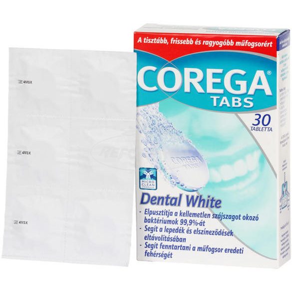 Corega Tabs műfogsortisztító tabletta Whitening 30x