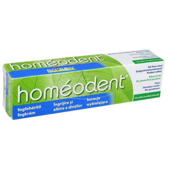 Homeodent 2 homeopátiás fogkrém fehéritő klorofil 75ml
