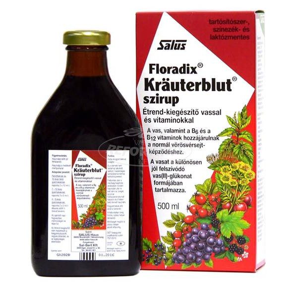 Salus Floradix Vasszirup Krauterblut 500ml