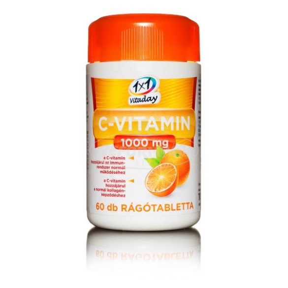 1x1 Vitaday c-vitamin 1000mg rágótabletta narancs 60x