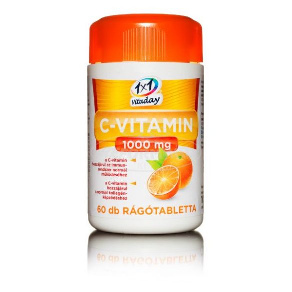 1x1 Vitaday c-vitamin 1000mg rágótabletta narancs 60x