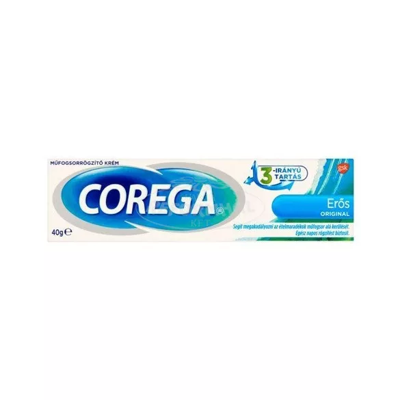 Corega Erős műfogsor rögzítő krém original/extra strong 40g