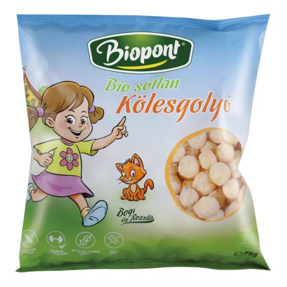 Biopont Extrudált Kölesgolyó Bogi sótlan,gluténmentes 75g