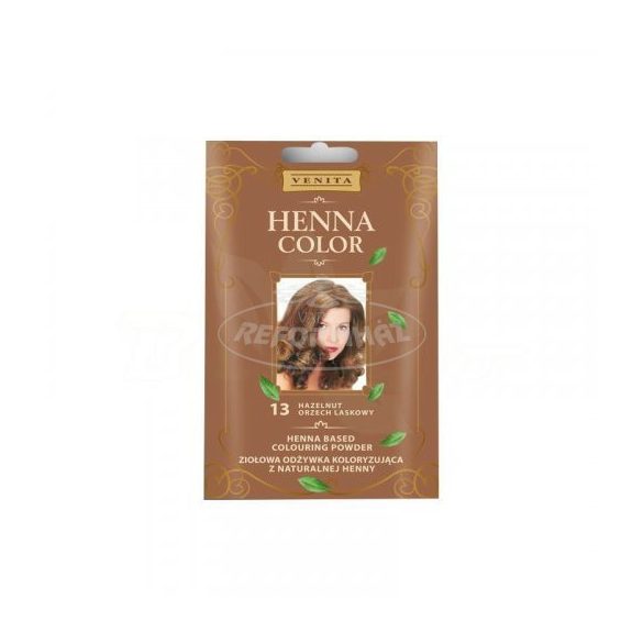 Henna Color hajsz.Hennapor NR13 mogyoróbarna+1 kesztyű 25g