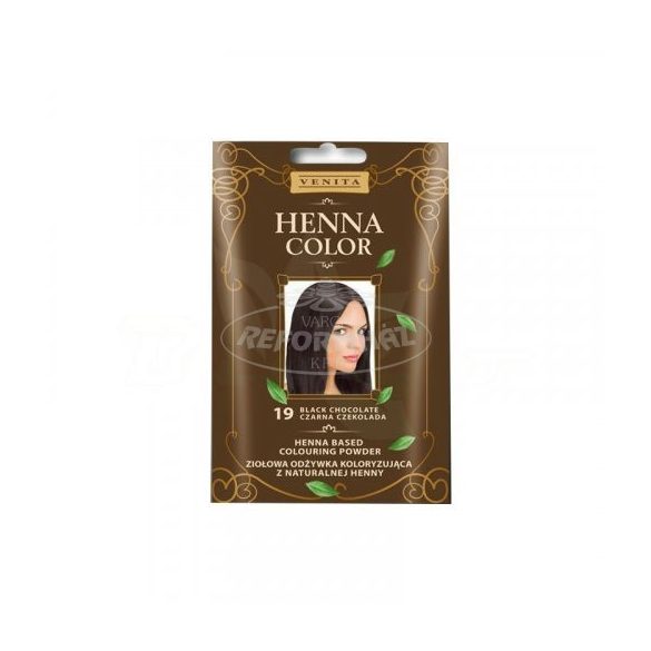 Henna Color hajsz.Hennapor NR19 feketecsokoládé+1keszty 25g