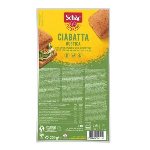 Schar gluténmentes ciabatta többmagvas zsemle 4x