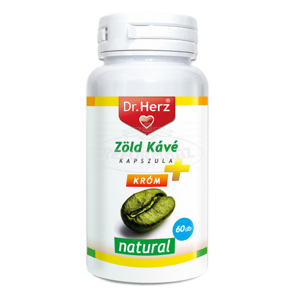 Dr Herz Zöldkávé + C vitamin + Króm kapszula 60x