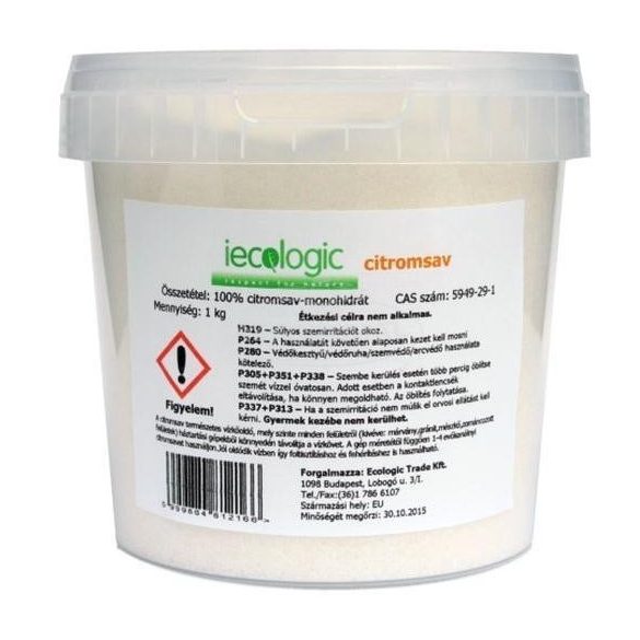 Iecologic citromsav  vödrös 1000g