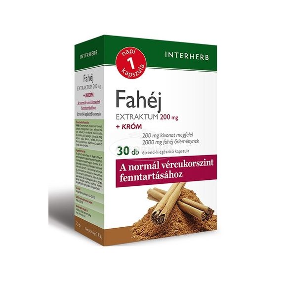 Interherb Napi 1 Fahéj Extraktum kapszula 200mg+Króm 30x