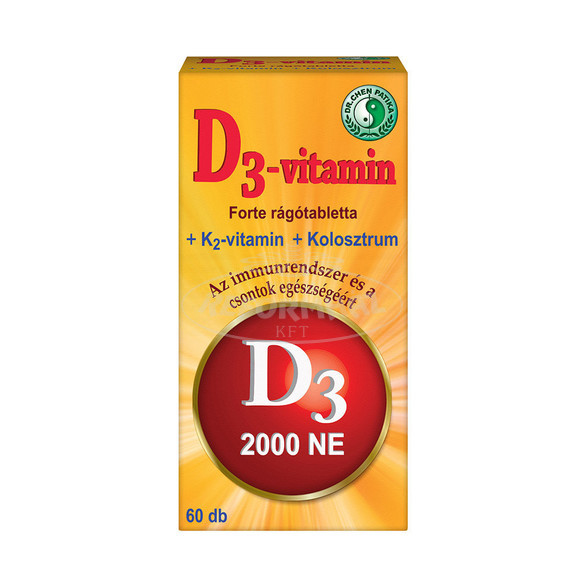 Dr.Chen K2 D3 vitamin forte rágótabletta 2000NE 60x