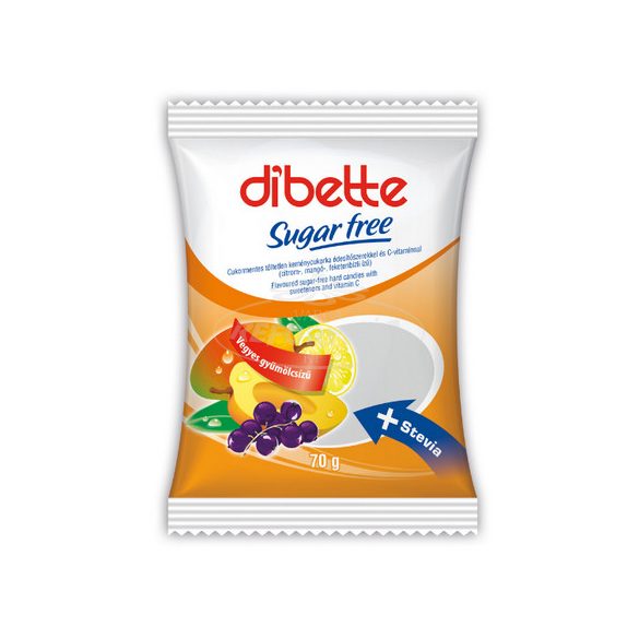 Dibette SugarFree vegyes gyümölcsízű cukorka 70g