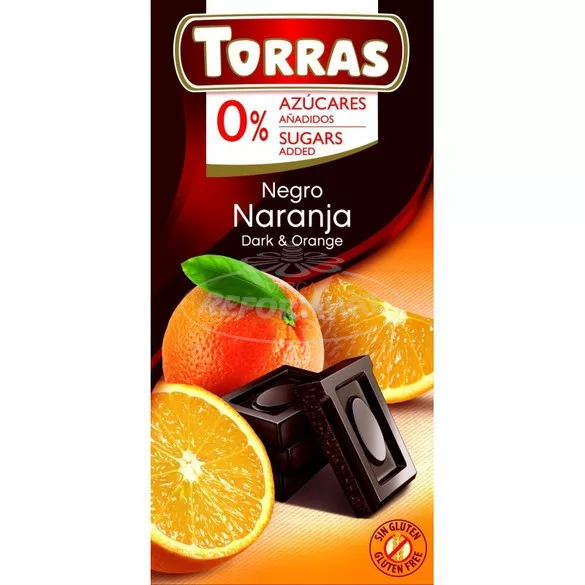 Torras Diabetikus narancsos étcsokoládé HCN 75g