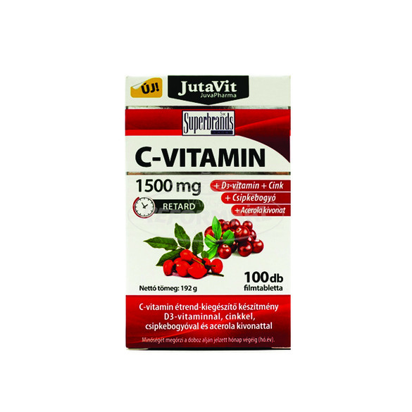 Jutavit C-vitamin 1500mg csipkebogyó acerola D3 tabletta 100x