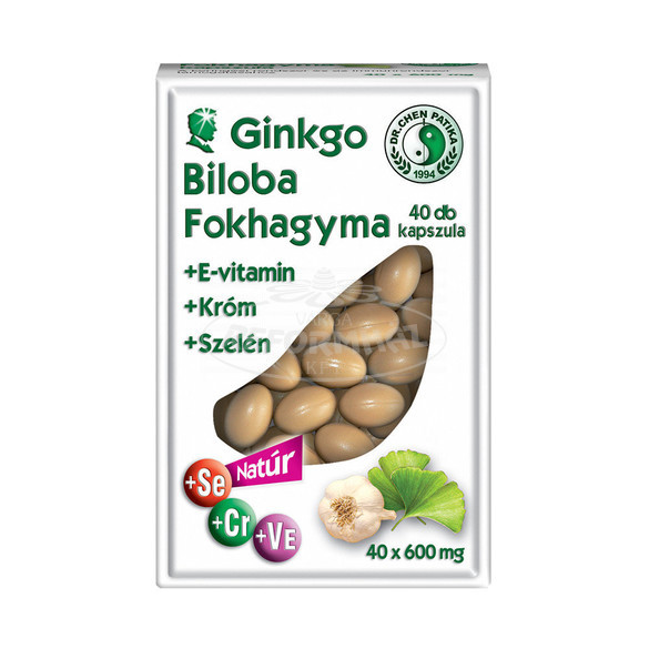 Dr.Chen Ginkgo biloba fokhagyma+E-vitamin Króm Szelén 40x