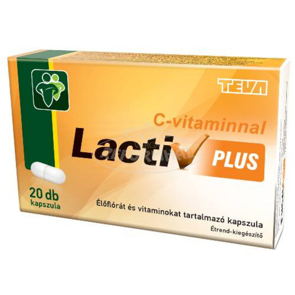 Lactiv plus élőflórát tartalmazó  kapszula C vitaminnal 20x