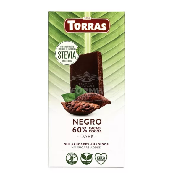 Torras Étcsokoládé 60% gluténmentes,diabetikus 100g