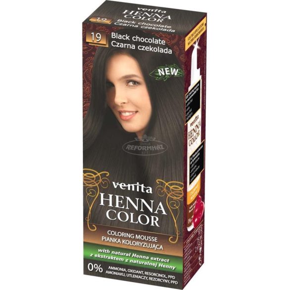 Henna Color hajszínezőhab nr 19 fekete csokoládé 75ml