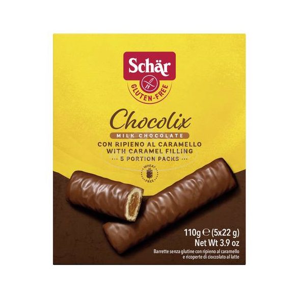Schar gluténmentes karamellás keksz 5x22g Chocolix 110g