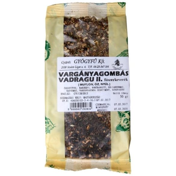 Gyógyfű fűszerkeverék Vargányás gombás vadragu II. 50g