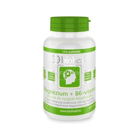 Bioheal Magnézium + B6-vitamin /szerves, nyújtott felsz/ 70x