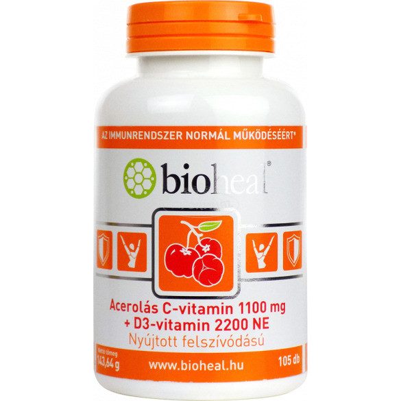 Bioheal Acerolás C-vitamin 1100mg+ D3+ 2200NE 105x
