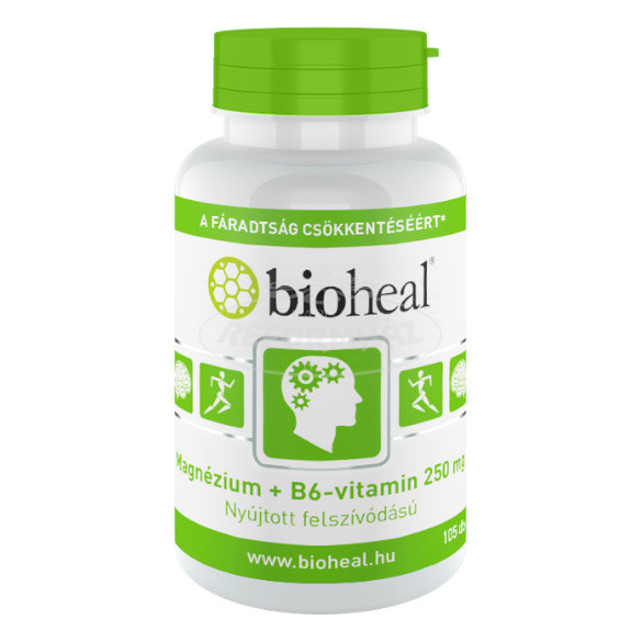Bioheal Magnezium + B6-vitamin szerves nyújtott felszív. 105x