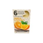 Mécses illatos vanilia narancs 6db