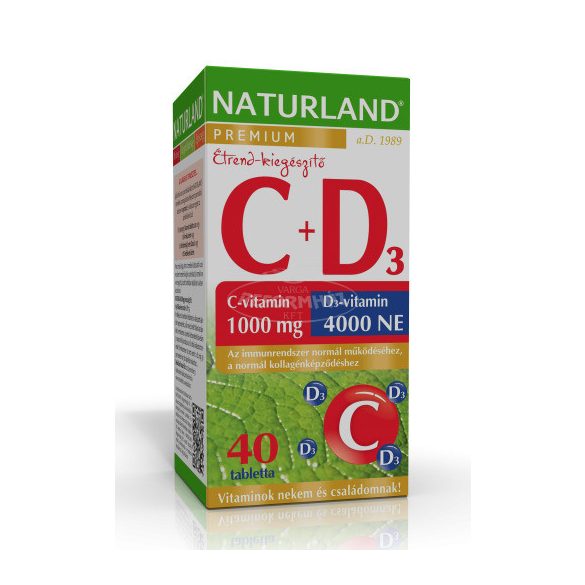 Naturland prémium C-1000+D vit.4000NE tabletta 40x