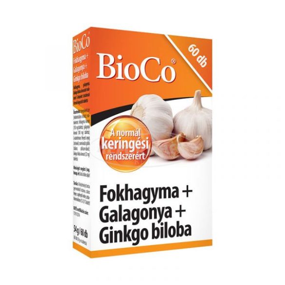 BioCo Fokhagyma+Galagonya+Ginkgo biloba tabletta 60x