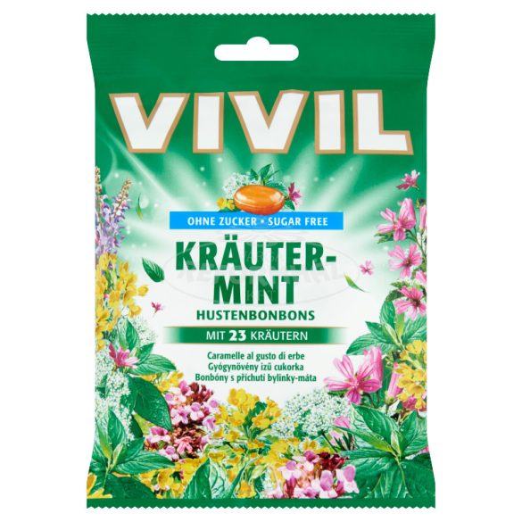 Vivil cukormentes mentás gyógynövényes torokcukorka 60g
