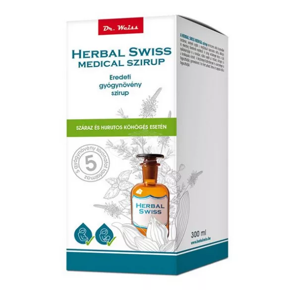 Herbal Swiss Medical folyékony étrend-kieg. szirup 5 gyógynövénnyel 300ml