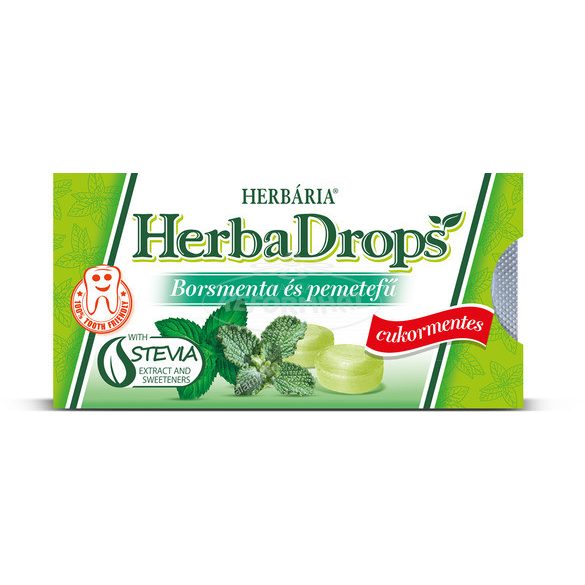 HerbaDrops borsmenta-pemetefű cukorka 8x