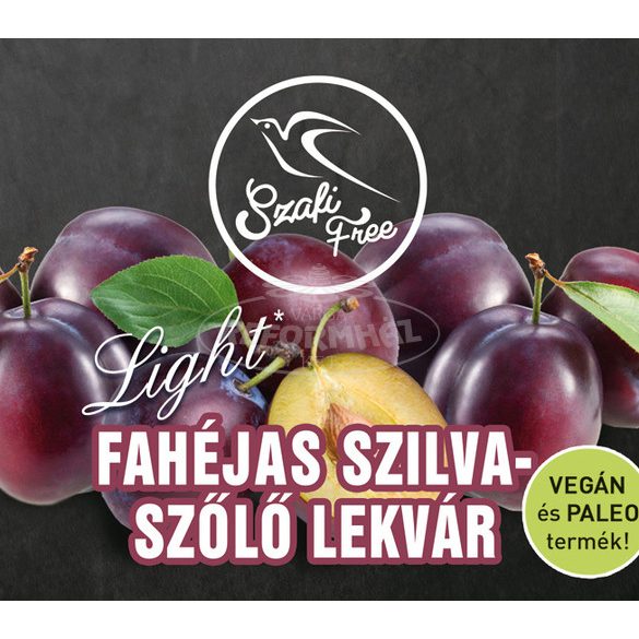 Szafi Free szilva-szőlő lekvár fahéjas light 350g