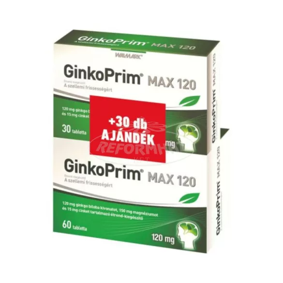 Walmark Ginko Prim Max 120mg 60db+30db ajándék 90x