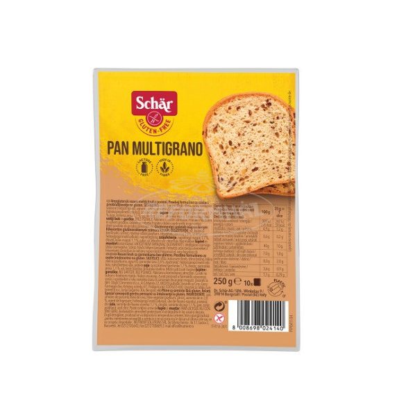 Schar gluténmentes szel.Pan Multigrano magv.fehér kenyér 250g
