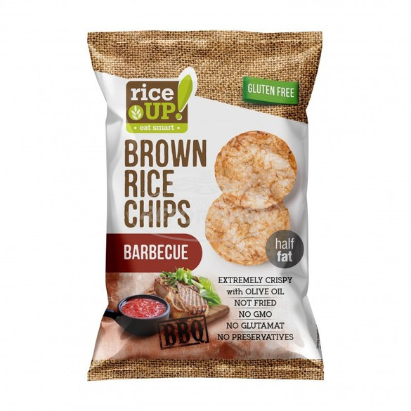 Rice Up Barna Rizs Chips Barbecue ízesítéssel gluténment 60g