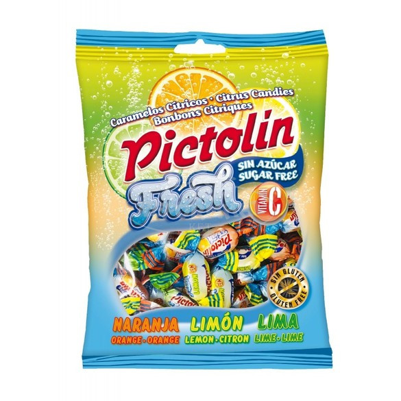 Pictolin Fresh citrus cukormentes cukorka C-vitaminnal 65g