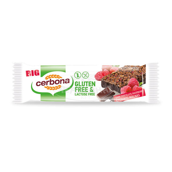 Cerbona glutén-és laktózmentes szelet málna csoki 35g