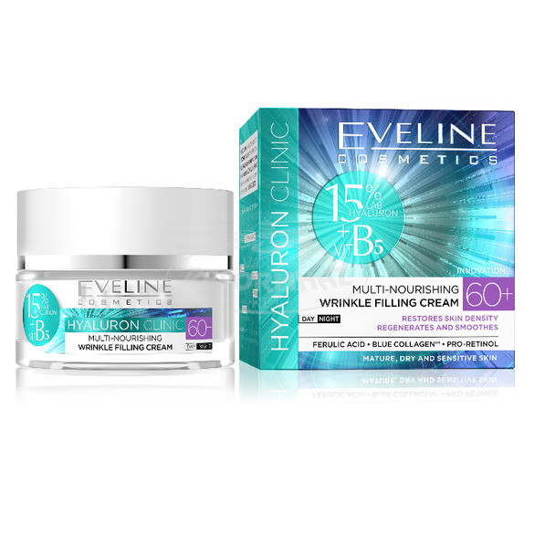 Eveline Hyaluron Clinic multi-táp.ráncfel.nap-éj.60+ 50ml