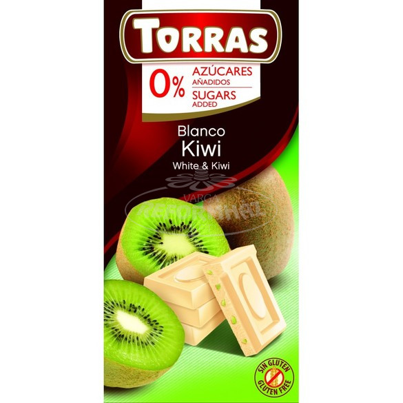 Torras Kiwis fehér csokoládé diabetikus gluténmentes 75g