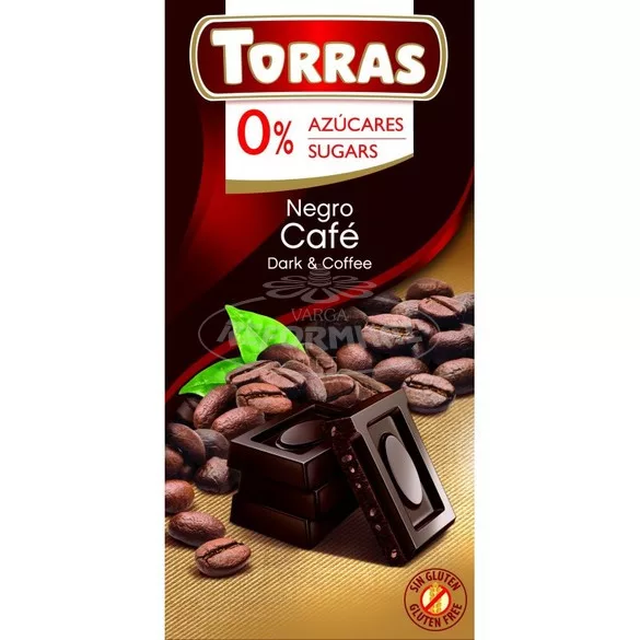 Torras étcsokoládé kávés diabetikus gluténmentes 75g