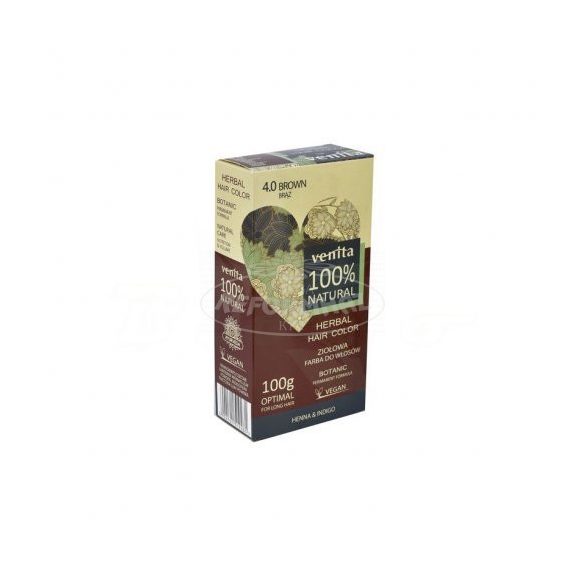 Venita 100% natural gyógynöv porhajfesték 4,0 barna 100g