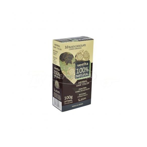 Venita 100% natural gyógynöv porhajfesték 3,0feketecsok 100g