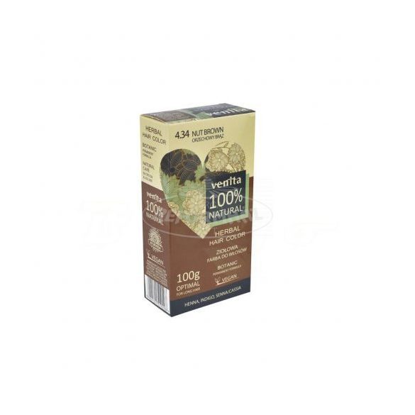 Venita 100% natural gyógynöv porhajfesték 4,34 mogyoró 100g