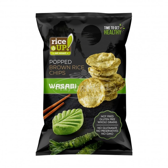 Rice Up Barna Rizs Chips Wasabi ízesítésű 60g