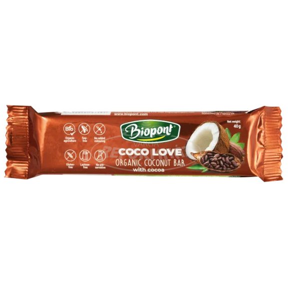 Biopont Kakaós kókuszos szelet Bio 40g