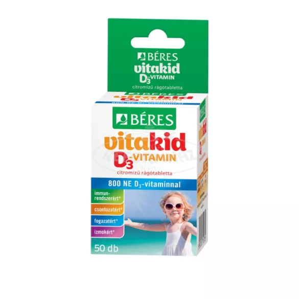 Béres VitaKid 800 NE D3-vitamin rágótabletta 50x