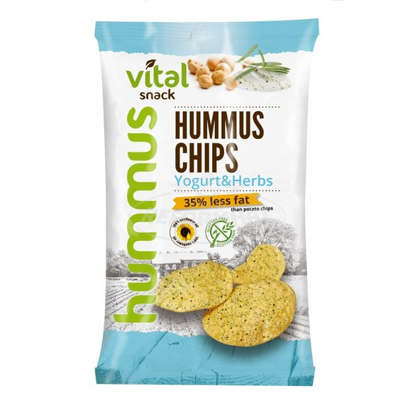 Vital snack gluténm. humusz chips joghurtos-zöldfűszeres 65g